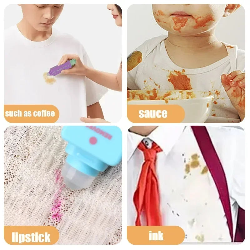 Portable Clothes Stain Remover Pen Double Head Instant Stain Treater Stick Water Free Grease Pen Travel Emergency Cleaning Tool
