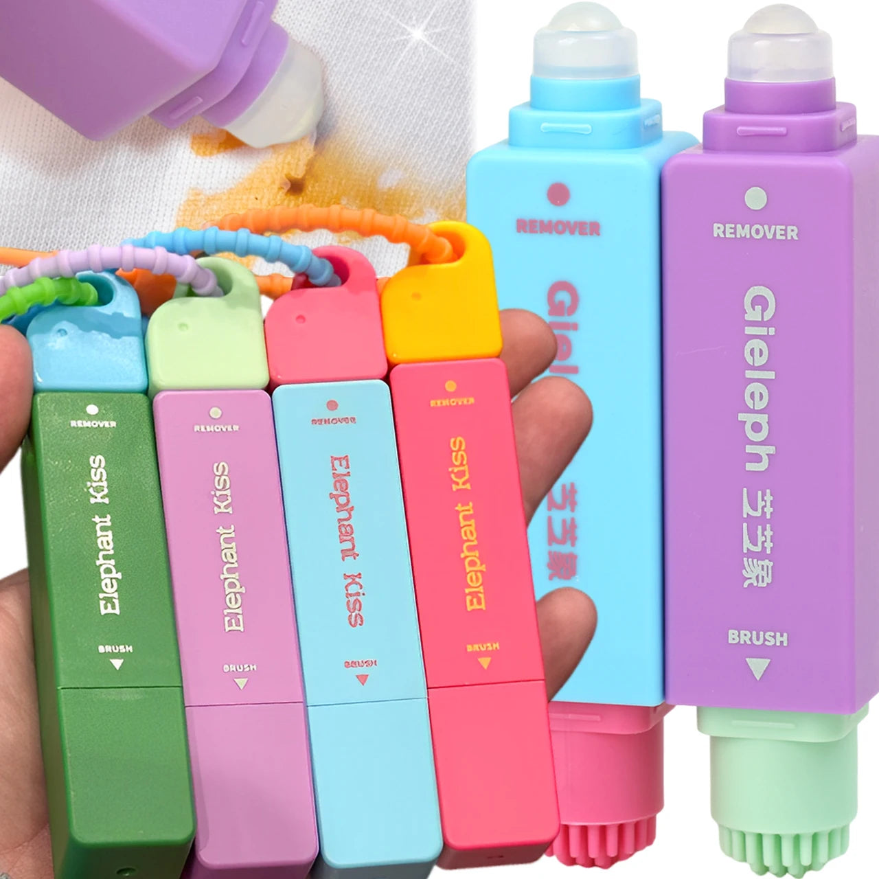 Portable Clothes Stain Remover Pen Double Head Instant Stain Treater Stick Water Free Grease Pen Travel Emergency Cleaning Tool