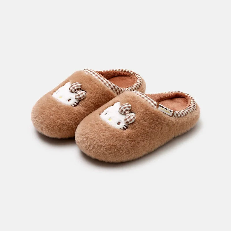 Hello Kitty Plush Slippers (Warm Cotton, Kawaii Home Slippers)