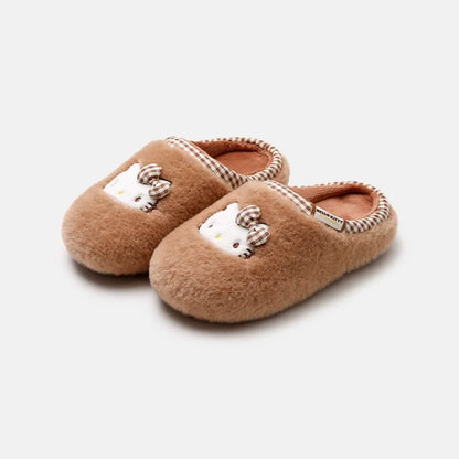 Hello Kitty Plush Slippers (Warm Cotton, Kawaii Home Slippers)