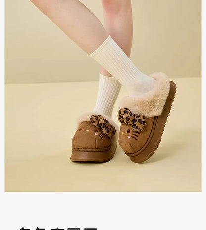 Hello Kitty Plush Slippers (Warm Cotton, Kawaii Home Slippers)