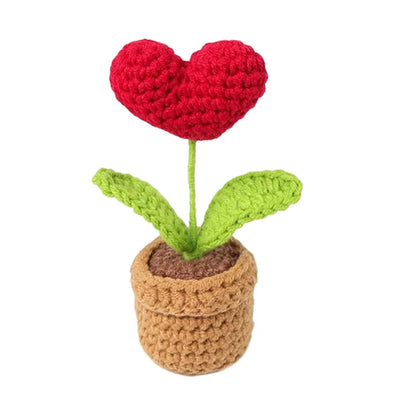 Handmade Heart Knitted Flower Pot
