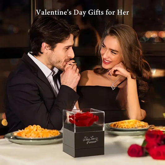 Heart Rose Necklace Gift Box – Valentine’s Day Gift)