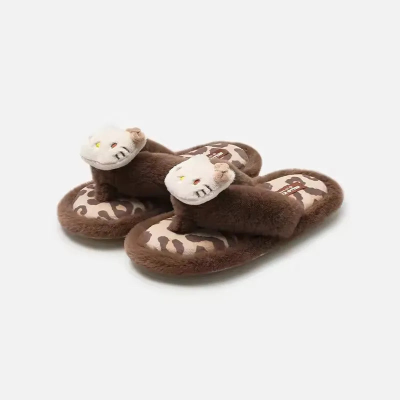 Hello Kitty Plush Slippers (Warm Cotton, Kawaii Home Slippers)